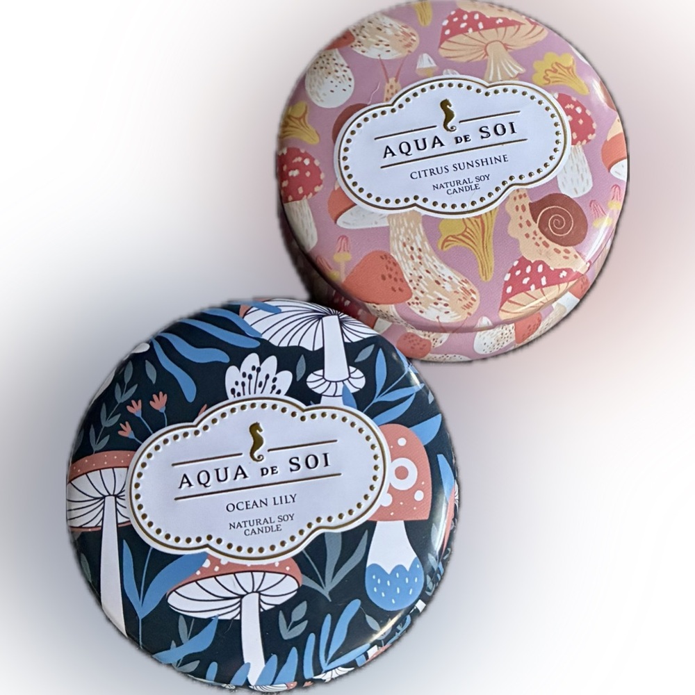 🕯️Francesca’s Aqua de Soi Citrus Sunshine & Ocean Lily 4oz Natural Soy Candles
